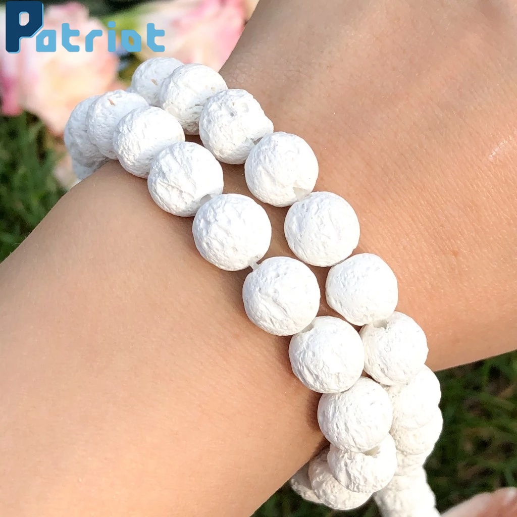 6/8/10mm Dyeable Natural  White Volcanic Rock Stone Beads Making Accessories For DIY Bracelets Necklace Making
