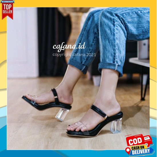 High Heels Wanita Batam Import Louis Vuitton Leather Heel Shoes 1080-L Kwalitas Semi Premium Sandal 