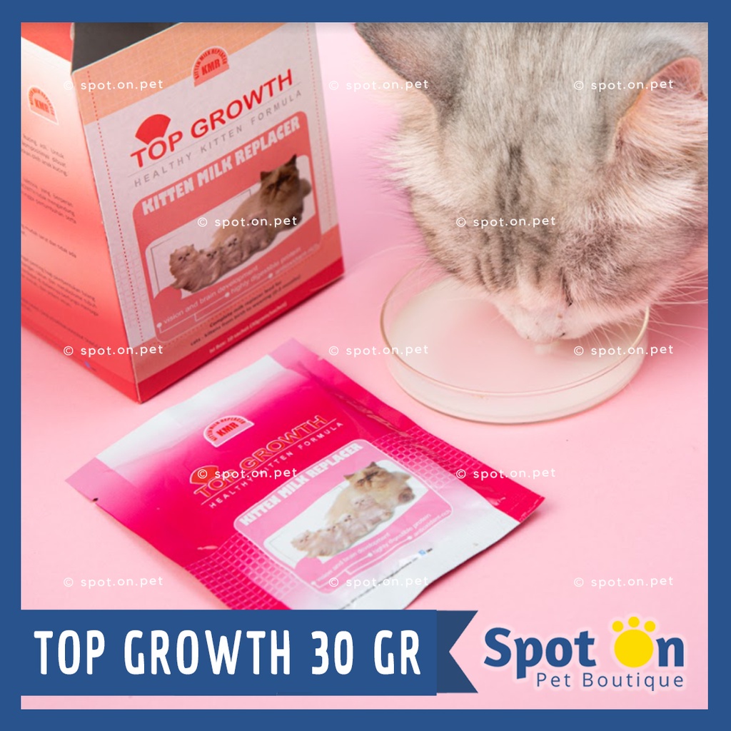 Susu Kitten Top Growth 1 Box (11 Pcs) | Susu Anak Kucing 1 Dus 30 gr Milk Replacer | Babycat Murah Growssy