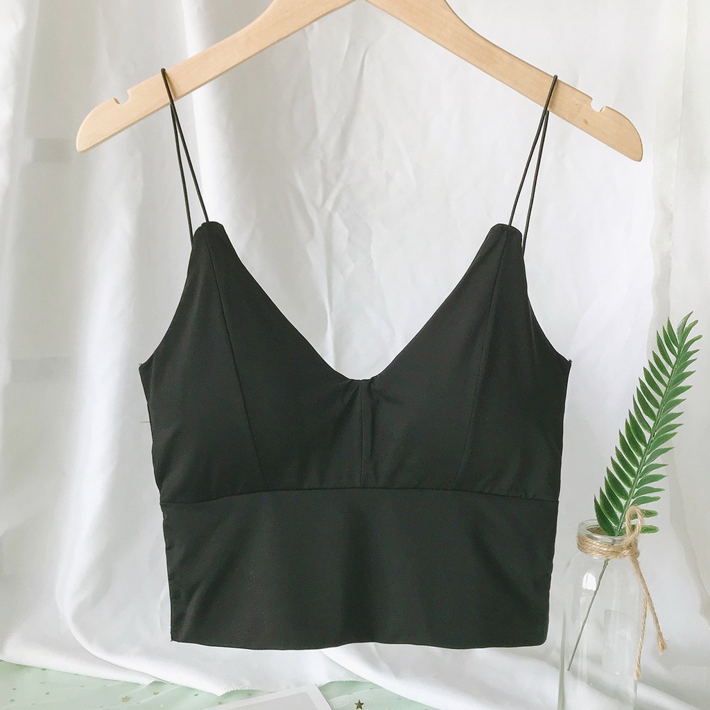 HONESTY-107 TANKTOP BRA WITH CUP BH SINGLET PAKAIAN ATASAN WANITA IMPORT CROP