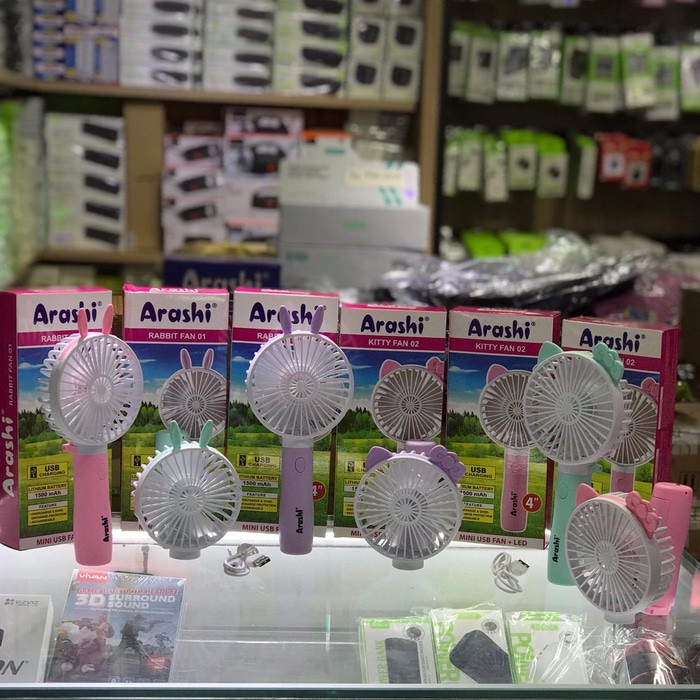 Kipas Angin Tangan Portable Cas Arashi Rabbit / Kitty Fan 01 (4”)