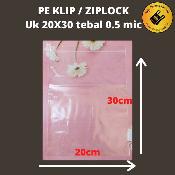 &lt;isi 50pc&gt; Plastik PE Klip Ziplock Uk 20x30 Tebal 0,4 | plastik zipper | plastik cetik promo