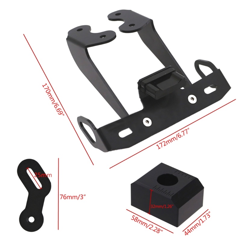 Zzz Bracket Frame Plat Nomor Bahan Aluminum Sudut Adjustable Untuk Motor