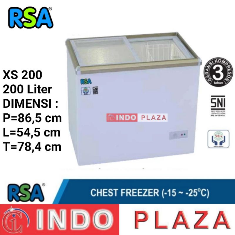 CHEST FREEZER / SLIDING GLASS FREEZER RSA XS200 200 Liter