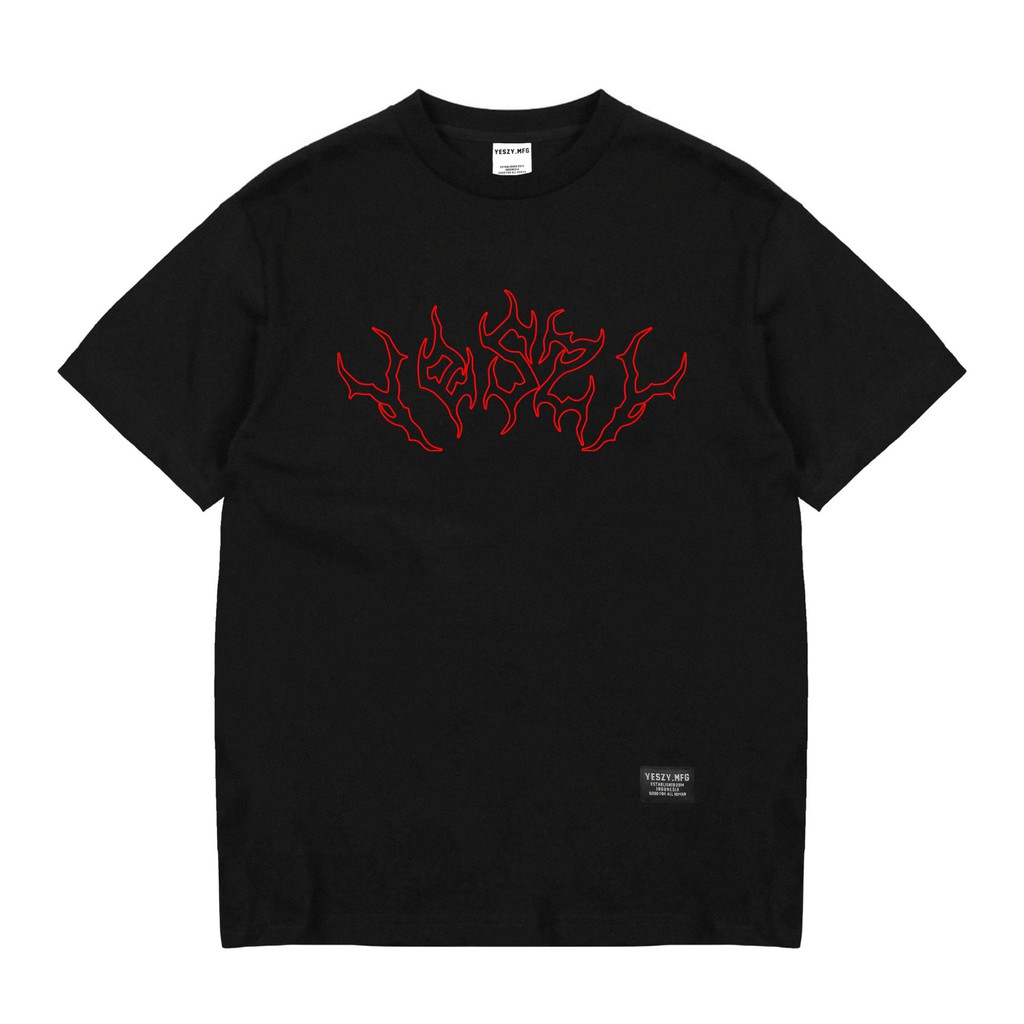 YESZY.MFG Tshirt Black Metal F. Red