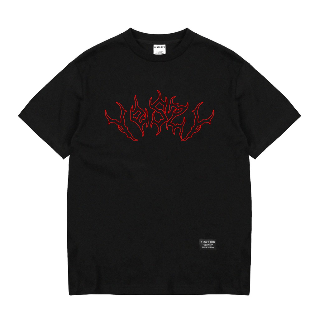 YESZY.MFG Tshirt Black Metal F. Red