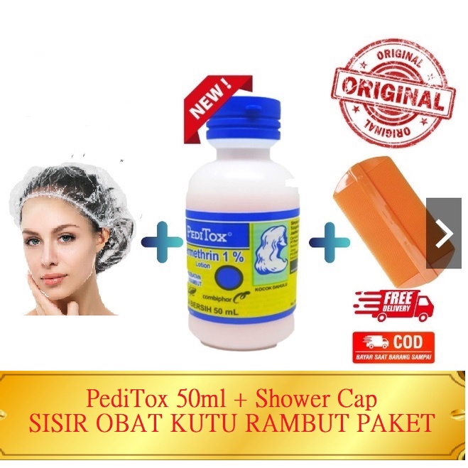 OBAT KUTU RAMBUT PEDITOX 50ML + SISIR KUTU GAGANG / SERUT