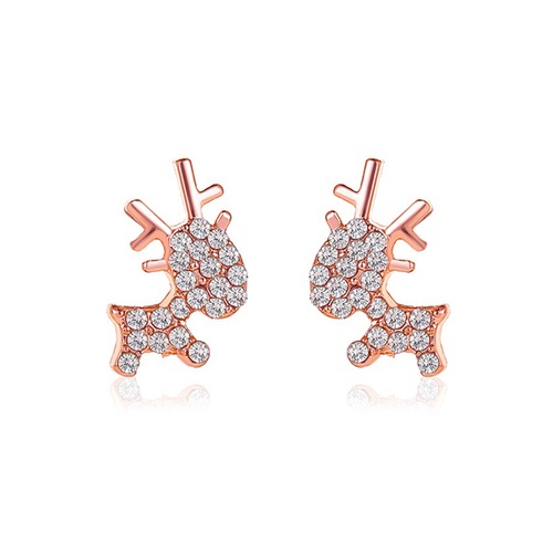 LRC Anting Tusuk Fashion Alloy Diamond Elk Stud Earrings Q22254