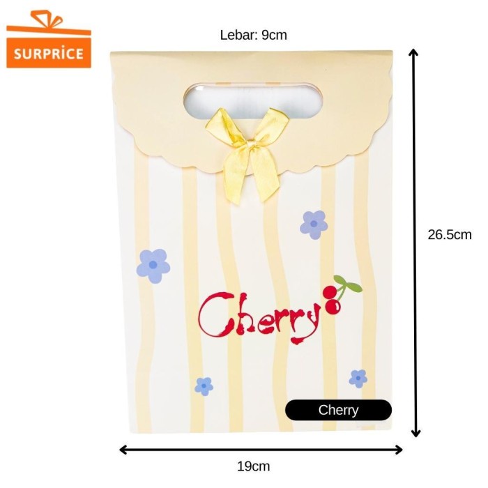 

NEW Paper Bag Jepret Corak Ukuran 19.5cmx27cm / Paper Bag Kado/ Goodie Bag - Cherry