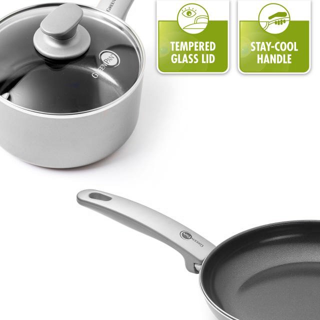 GreenPan Delight Grey Covered Saucepan 18 Cm