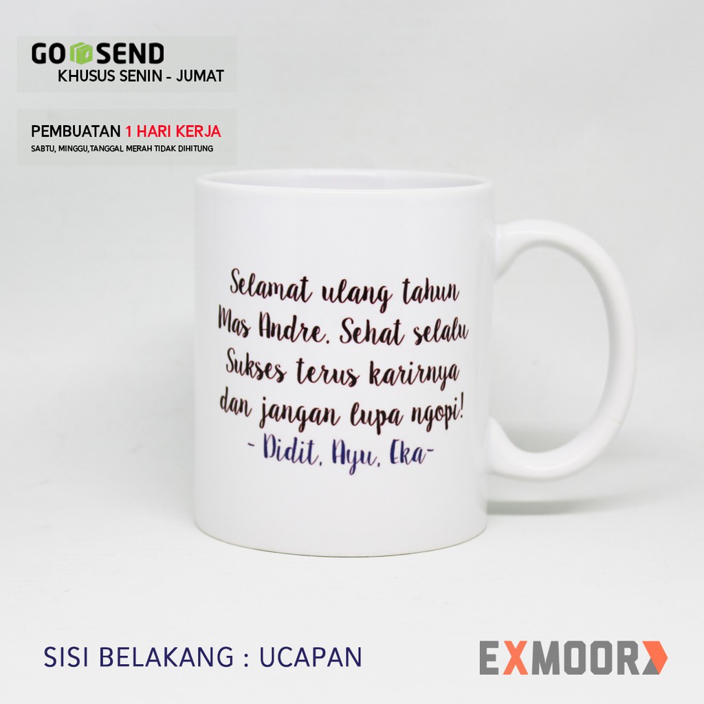 Mug Doodle Profesi Kantoran untuk Kado Ulang Tahun