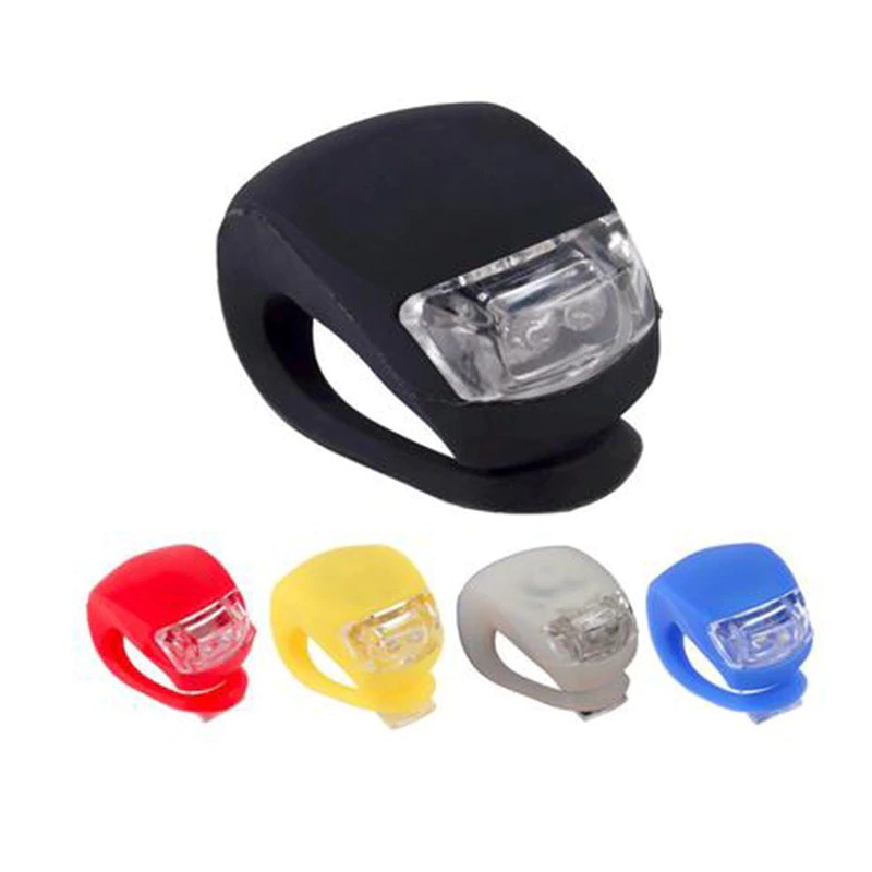 COD Lampu Sepeda LED Slicon Waterproof 2 PCS - Hitam