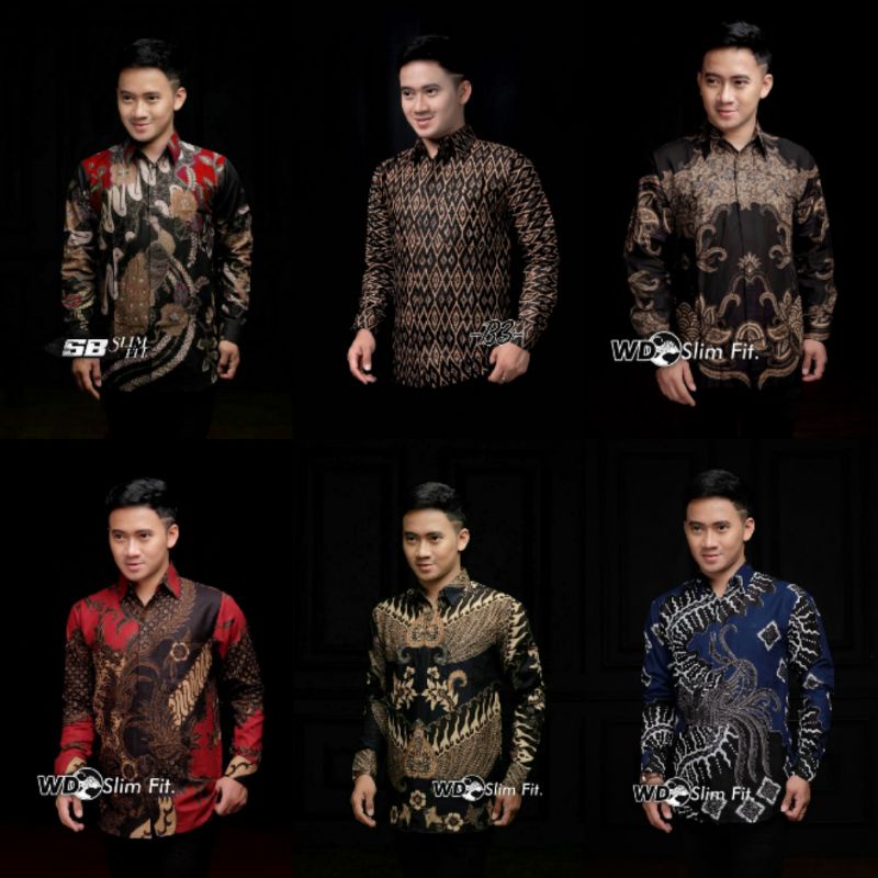Promo Kemeja Batik Pria Lengan Panjang Original Baju Batik Bswart Batik Hrb026 oxBozRKT6WmLwmz