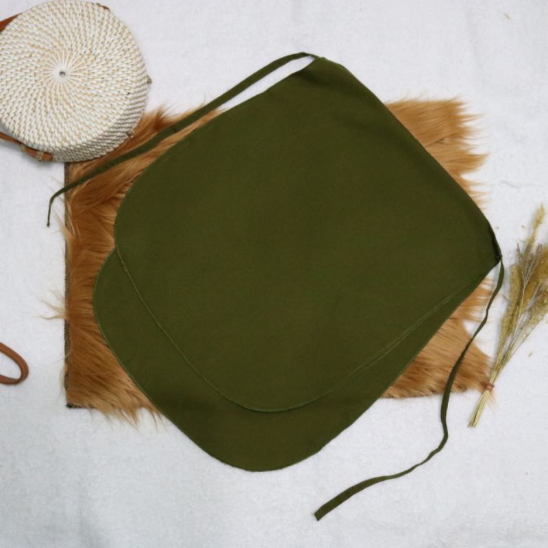 Cadar Khimar Dua Lapis/Layer Bahan Wolfis/Woolpeach-Hijau