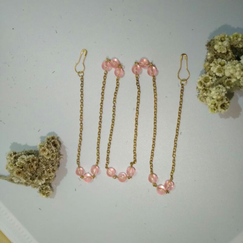 Strap Mask / Tali Masker Korea Gold Pink , Handmade