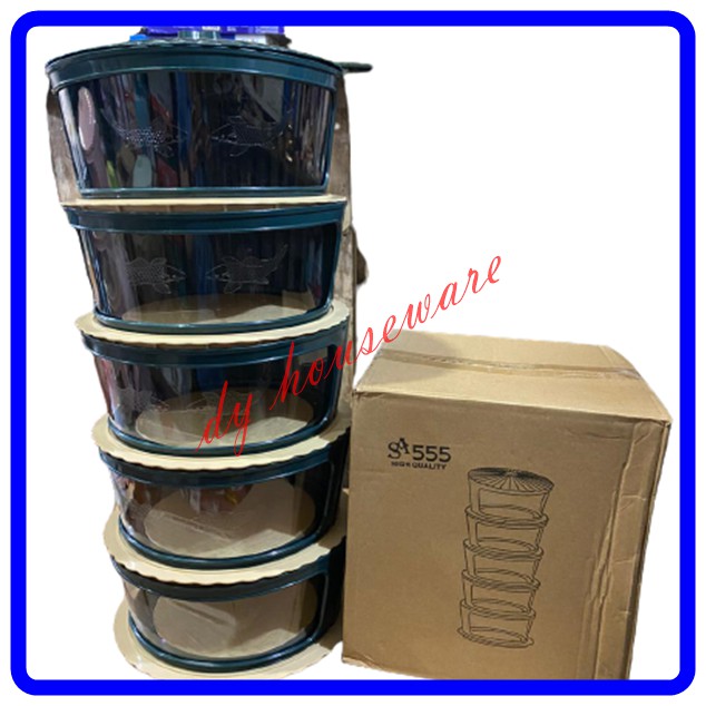 Tudung Saji Rak Piring Susun 5 Susun Plastik ABS Warna