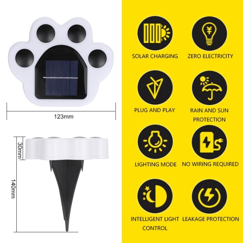 Lampu Led Wireless Tenaga Surya Bentuk Cakar Beruang Dengan Sensor Cahaya Untuk Dekorasi Taman