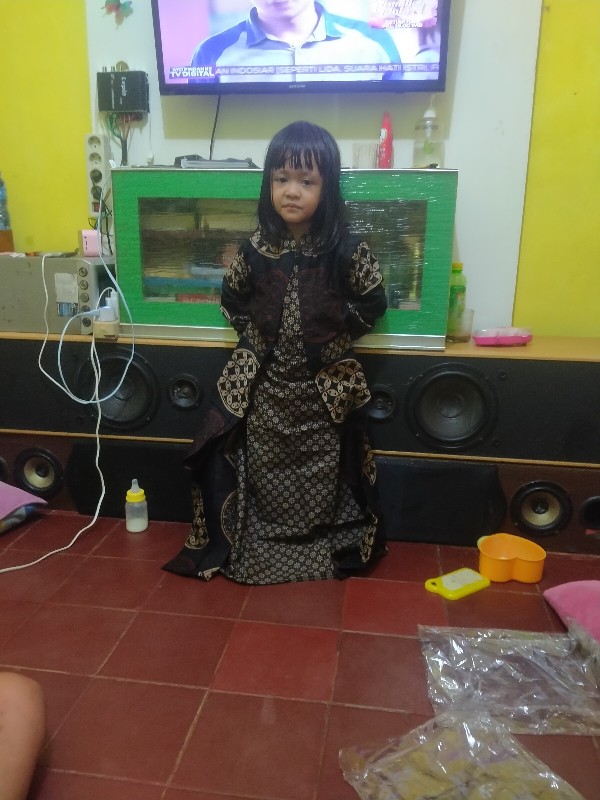 Bisa Pisah Batik Keluarga Gamis Busui Motif Prasasti