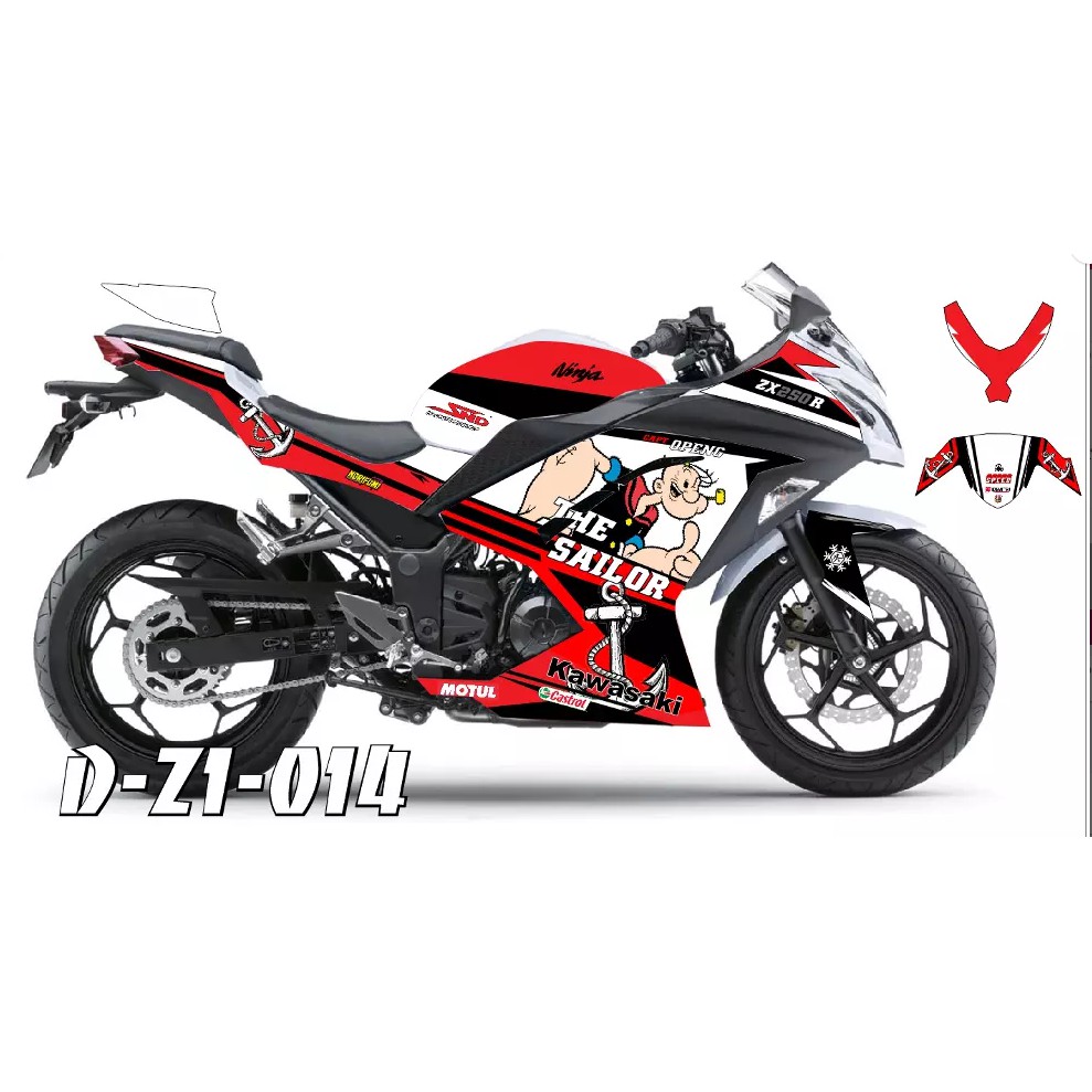 Dekal Stiker Motor Kawasaki Ninja 250 Fi D Z1 014 Shopee Indonesia