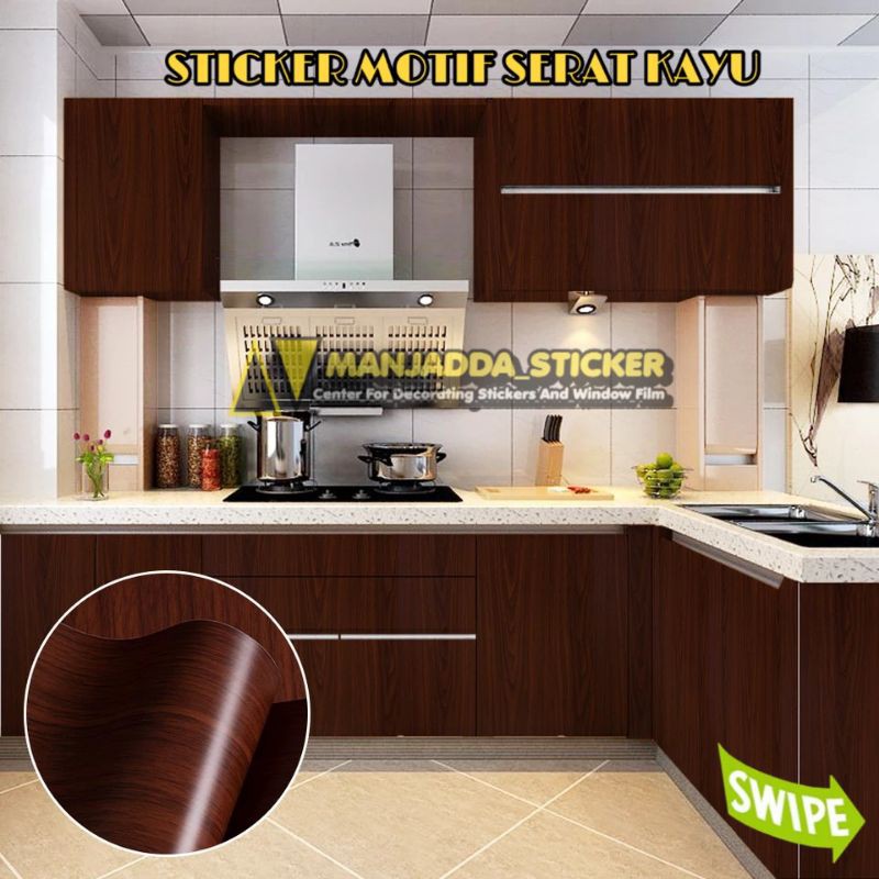 WALL STICKER SERAT KAYU UNTUK PINTU FURNITURE KITCHENSET LEMARI MEJA