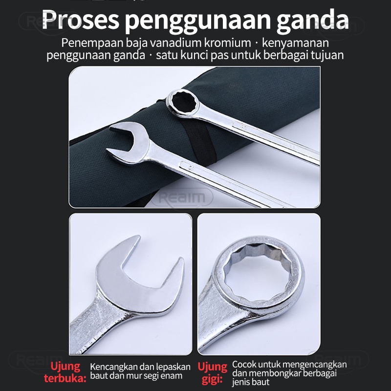 Reaim【Ready】 Kunci Ring Pas Set 14 pcs 8-22 8-24 Lengkap