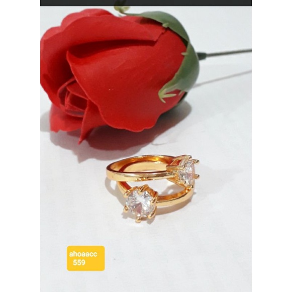 Cincin berlian mata satu wanita dewasa xuping/1pcs.