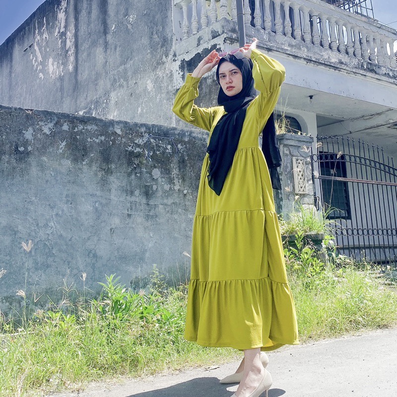 BEFAST - ZEC OOTD Wanita Dress SELMA / Nero Maxi / Pakaian Dress Jumbo Maxi / Dress Casual Wanita / Fashion Remaja Wanita Muslimah / Dress Polos Formal / LongDress Trendy