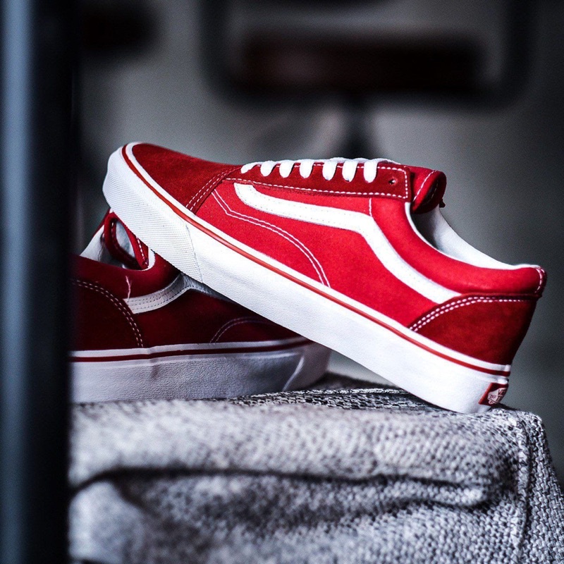 VANS OLDSKOOL BRICK RED TRUE WHITE CLASSIC ORIGINAL 100%