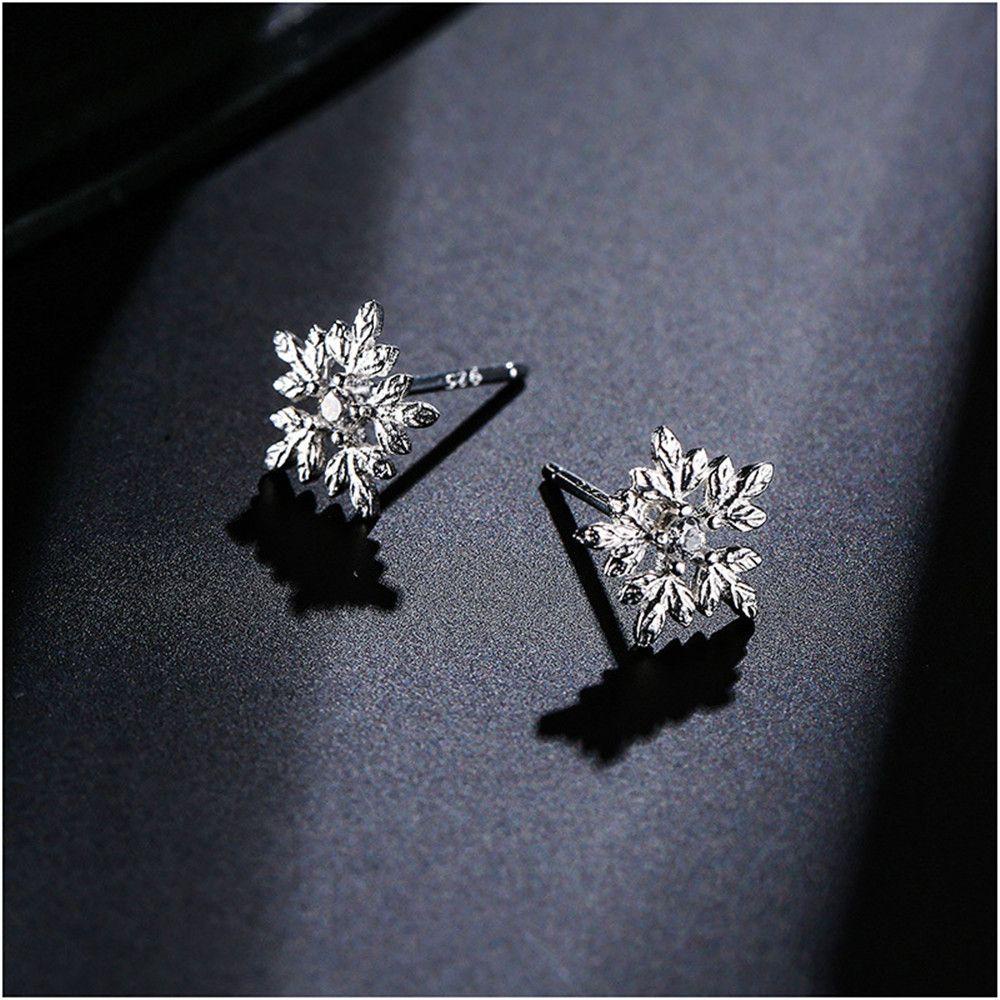 R-flower Women Stud Earrings Pesta Pernikahan Trendy Simple925 Sterling Silver