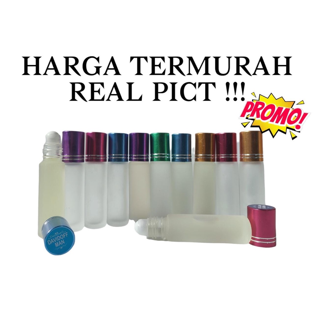 (8 ML DOFF) PARFUM ROLL ON BIBIT NON ALKOHOL 8 ML TERMURAH. KUALITAS DIJAMIN AWET. DENGAN BOTOL DOFF 8 ML.