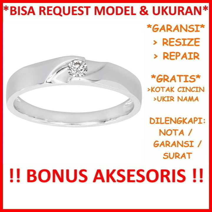 Gratis Tulis Ukir Nama Bisa Pesan Model Garansi Silver Asli Cincin Kawin Perak Nikah Tunangan Id428