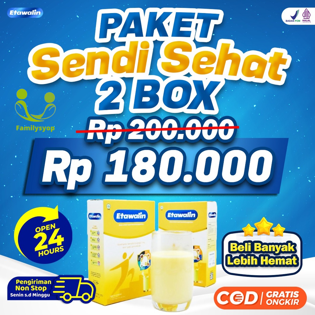 Paket 2 Box Etawalin Susu Kambing Etawa - Susu Anti Asam Urat Rematik Reumatik Nyeri Sendi Pengapuran Sendi Tingkatkan Kepadatan &amp; Kesehatan Cegah &amp; Atasi Osteoporosis