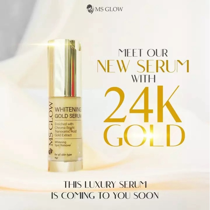 MS GLOW WHITENING GOLD SERUM, serum ms glow, serum whitening, serum gold, whitening gold serum ms gl