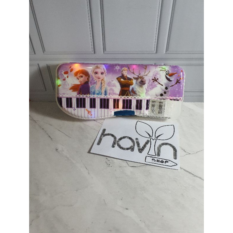 kotak pensil model piano bisa nyala lampu/pencil case LED/tempat pensil PIANO LED-FROZEN