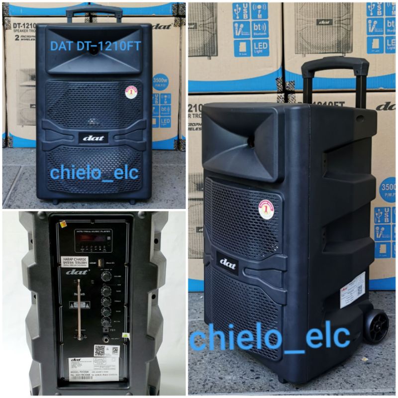 HARGA PROMO SPEAKER TROLLEY DAT 12INCH FREE 2 MIC 1210FT X2 / DAT 1210FT  /  DAT DT1210FT X2 / Speaker Portable DAT DT1210FT X2 12inch, speaker 12inch dat dt 1210ft ORIGINAL