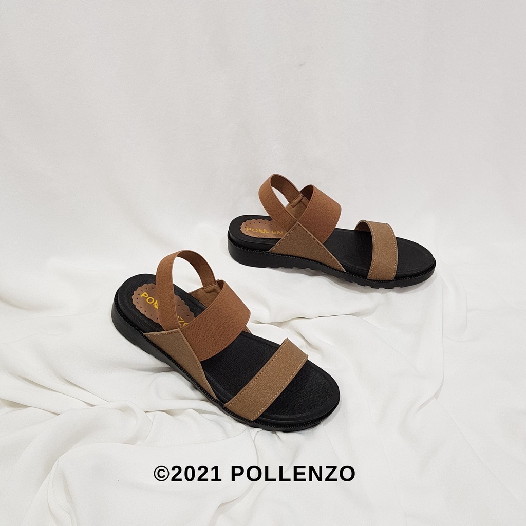 Pollenzo - Yoela Sandal Casual Dual-Strap Tali Karet Elastis Ap-306-1