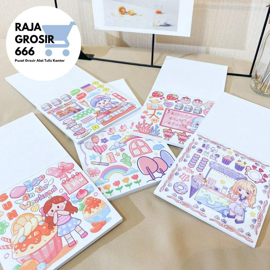 

buku stiker senmu ukuran 9,5 x 9,5 cm YD-FXTZ sticker full color termurah COD bagus lucu imut