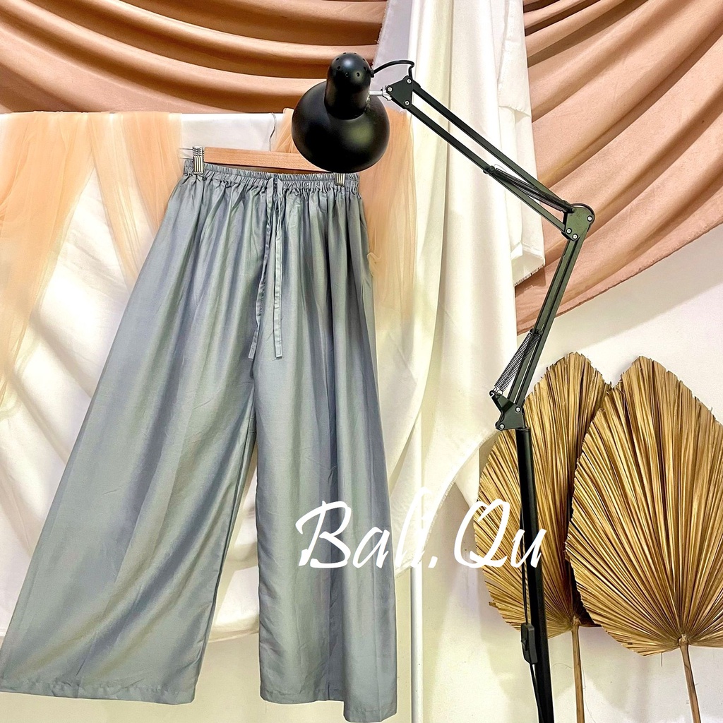 Celana Kulot Panjang Polos Jumbo Bali Qu-DUSTY PURPLE