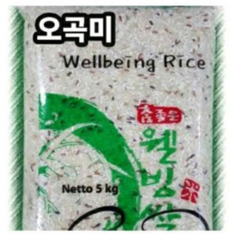 

Premium Rice korea + glutinous rice + red rice + blck rice + unpolished rice (5KG)