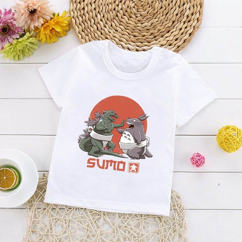 MYSTIQUE.ID-BAJU KAOS SUMO GODZILLA VS KONG T-SHIRT LUCU DAN AESTHETIC