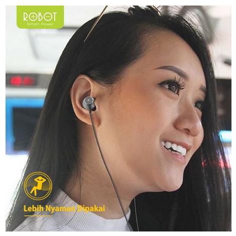 Earphone Headset Wired ROBOT High-Definition - Android - iPhone RE240