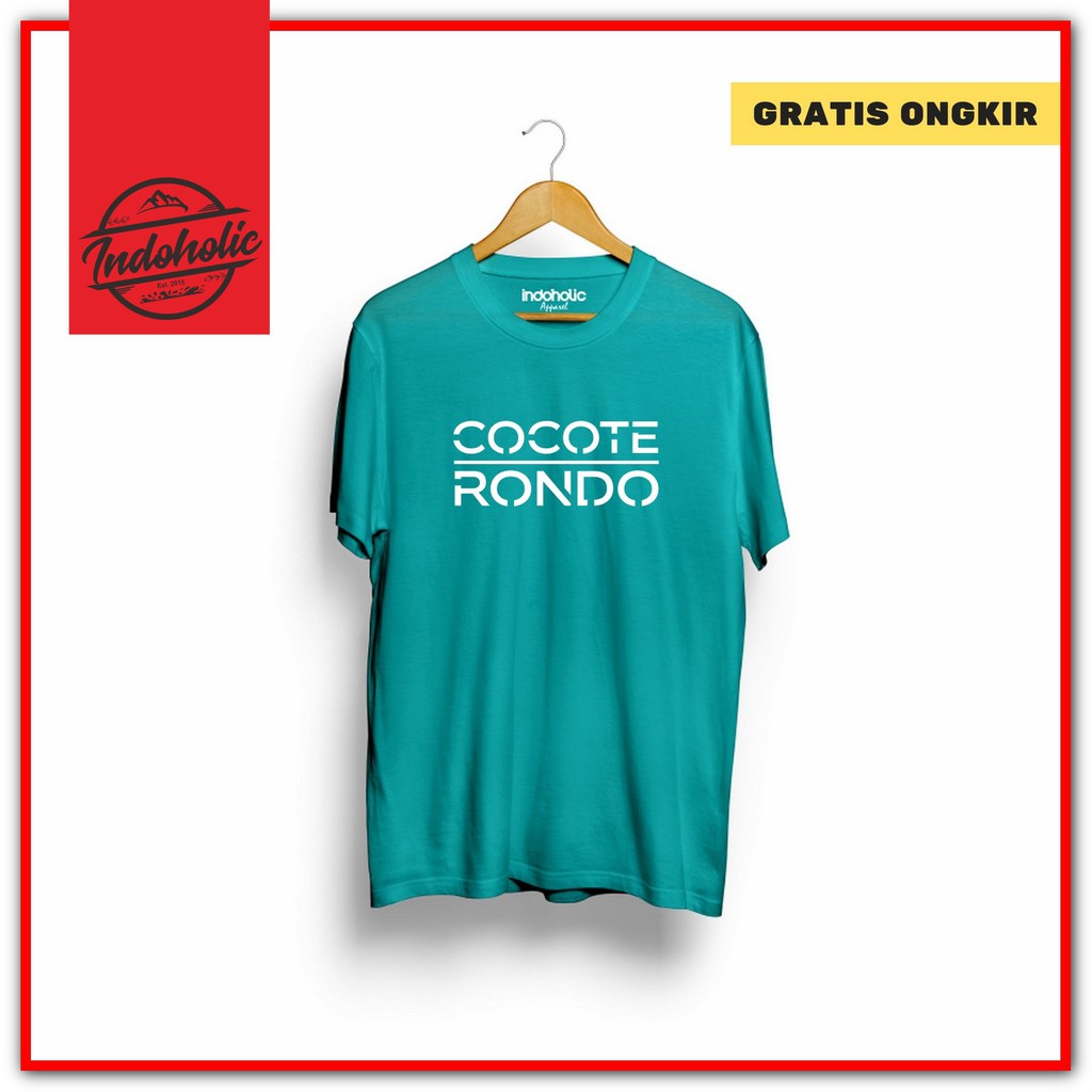 Indoholic Atasan Baju Pakaian Pria Cowok wanita Kaos Distro Murah terbaru Combed 100% Original Cocote Rondo