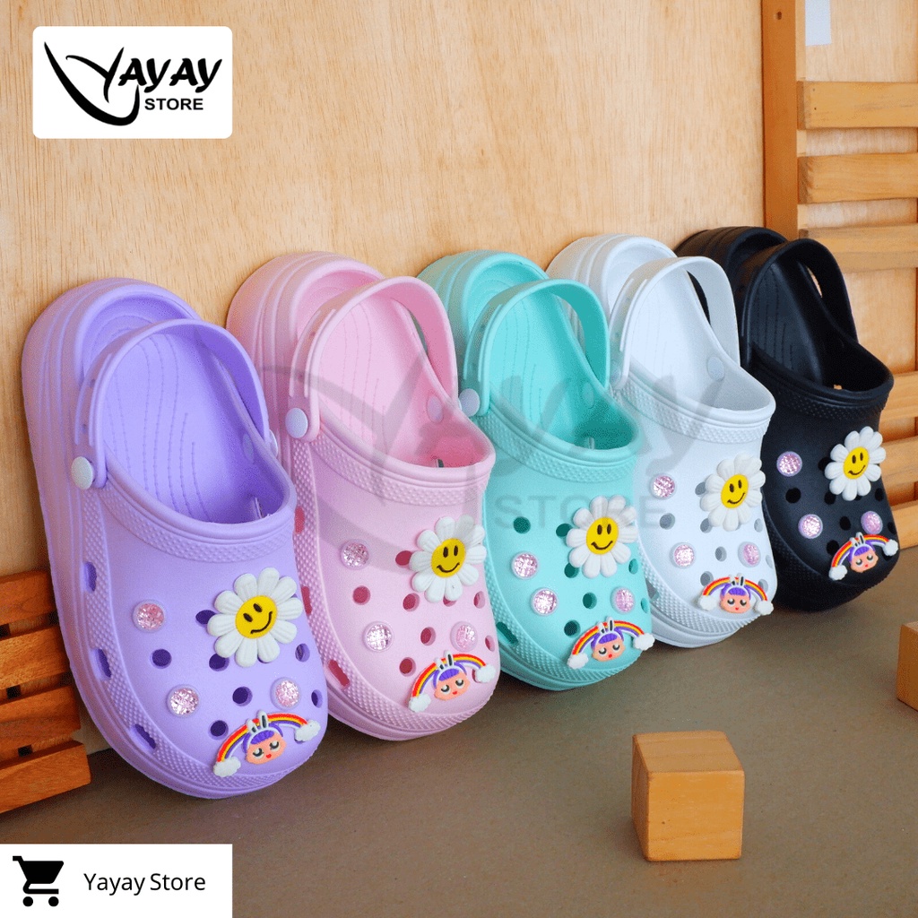 Sandal Korean Style New Model kodok wedgess wanita / Sendal Crocs Classic hema Wanita anti slip new arrival