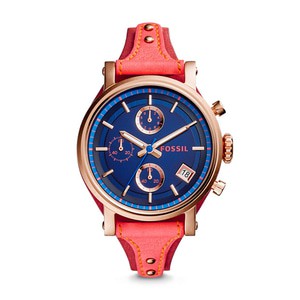 Promo Fossil Original ES4115 Boyfriend Chrono Red Leather women Diskon