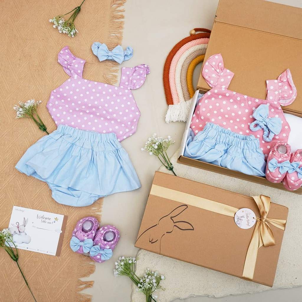 LIO035 Girls Baby Hampers 0-12 months/ Hampers bayi newborn/ Kado bayi/ baby girl gift set-Sarah Purple