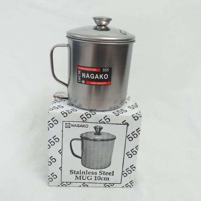 D10cm Gelas Mug Stainless 555 uk Besar tahan panas diameter 10cm