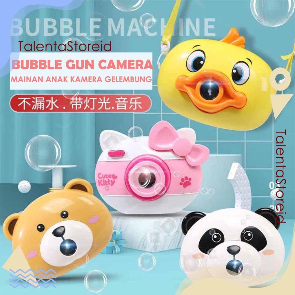 Mainan Anak Bubble Elektrik Bentuk Kamera Machine Gelembung Bubble Camera Lampu Dan Musik