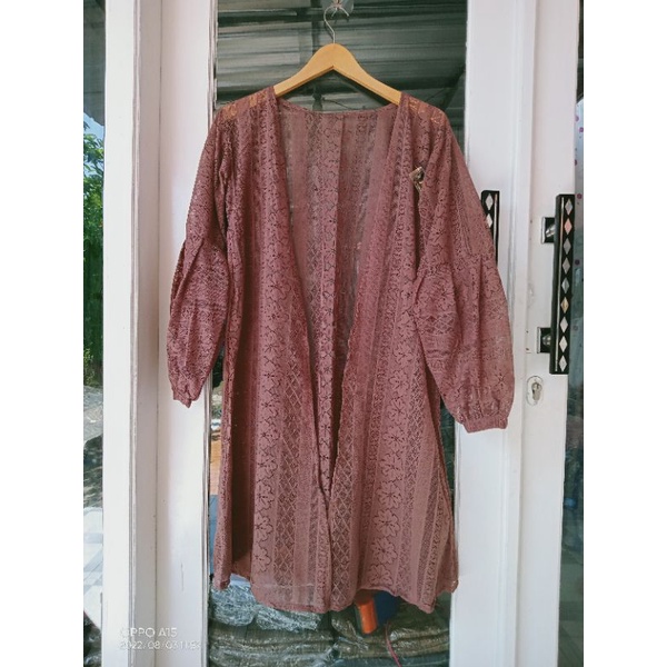Kardigan brukat/promo long outer brukat/outer cardy wanita-Choco