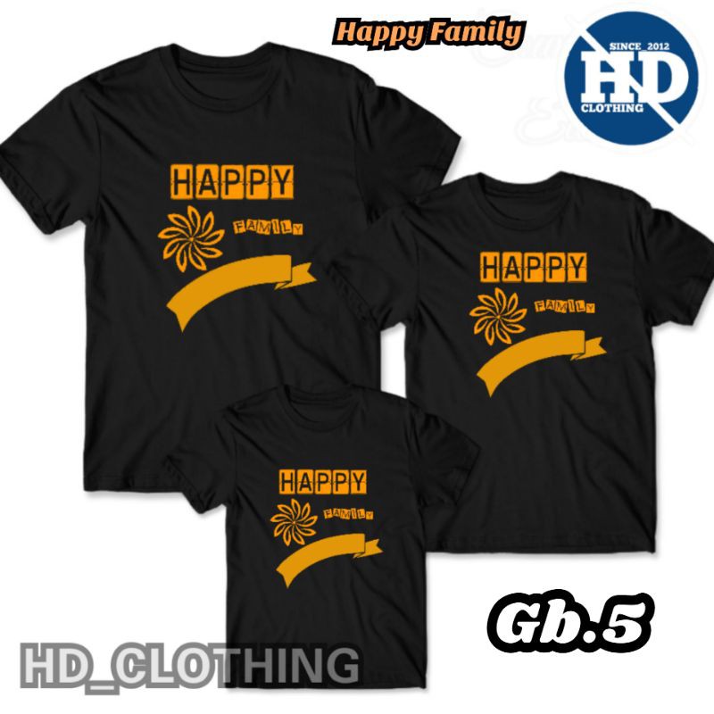 Kaos happy family, baju keluarga anak dan dewasa