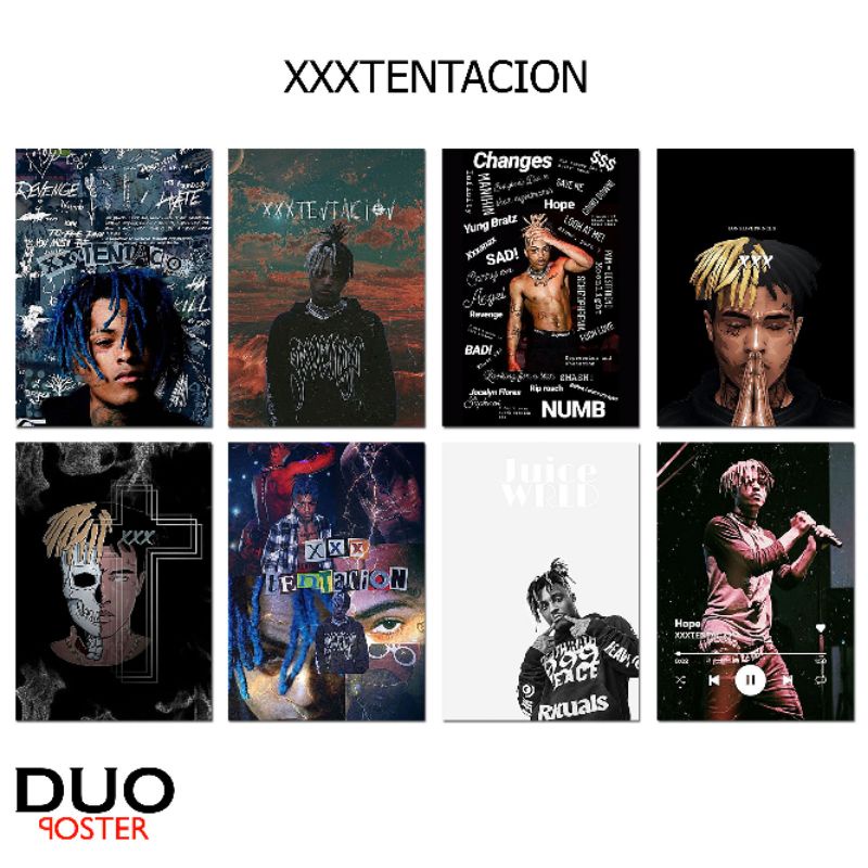 1 Set Poster Dinding XXXTENTACION Poster Aesthetic Paket 8pcs